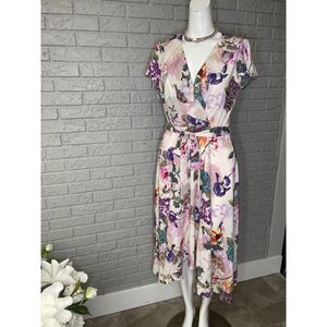 Melonie T. Romantic Ruffle Floral Hi-Low Shift Dress Size 8